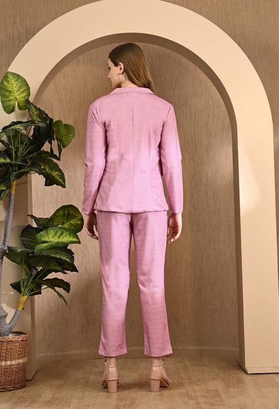 Image of Women Printed Blazer Pant Set- Women's Casual Office Business 3-Piece Printed Suit, Single-Breastered Blazer Camisole and Pant Set