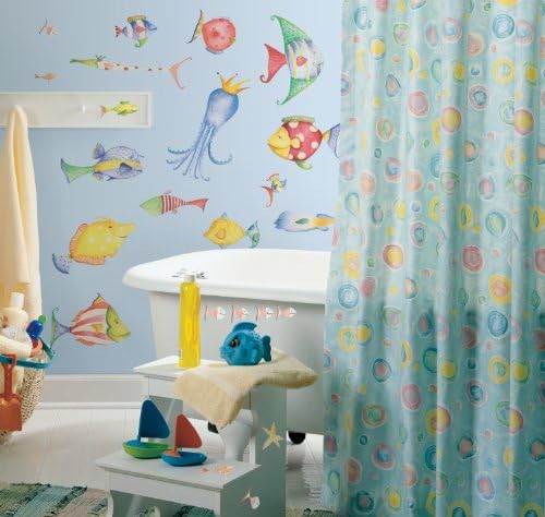 RoomMates Repositionable Childrens Wall Stickers Sea Creatures