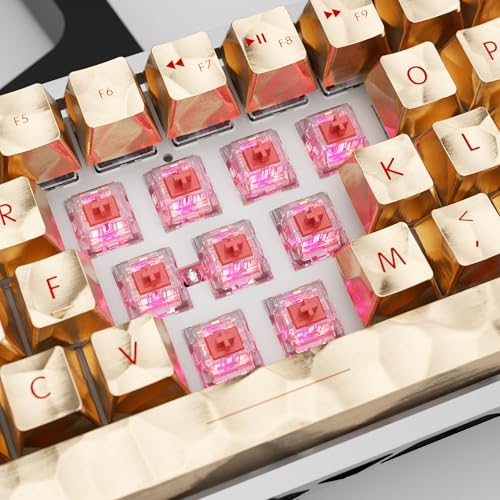 Image of Zhouwang 72 Pcs Burgundy Crystal Linear Mechanical Keyboard Switches Kit | Pre-Lubed Hot-swap Switches,Responsive 3 Pin Office Typing,MX Style Smooth feel for Mechanical Gaming Keyboards