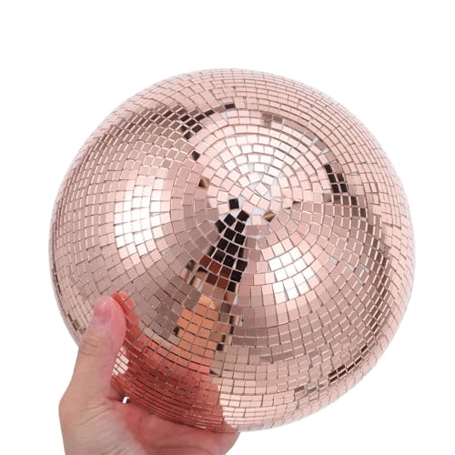 Bola espejada autoadhesiva SEWACC para decoración de fiestas y jardín, esfera reflectante resistente a la intemperie de vidrio y espuma con diseño 3D brillante miniatura 4
