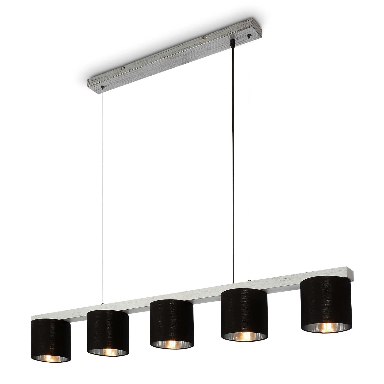 Lampe à suspendre rétro BRILONER réglable en hauteur luminaire E14 argent-noir