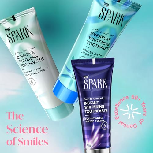 Image of STIM Spark Sensitive Whitening Toothpaste | Gentle Teeth Whitening from Day 5 | Sensitivity Relief from 6th Use | Whitening Toothpaste for Yellow Teeth | Enamel-Safe Dual Whitening Tech