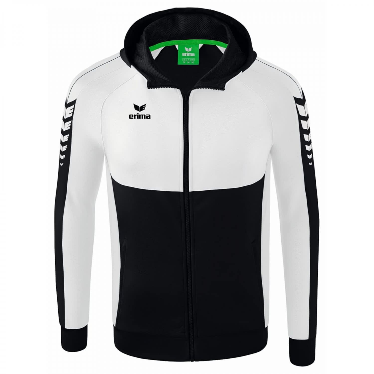 Erima Kids Six Wings Training Jacket with Hood, Black, 140