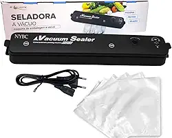 Seladora a Vácuo Doméstica – Bivolt Vedação Hermética | Para Conservar Alimentos | Com 10 Sacos - NYBC