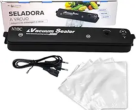 Seladora a Vácuo Doméstica – Bivolt Vedação Hermética | Para Conservar Alimentos | Com 10 Sacos - NYBC