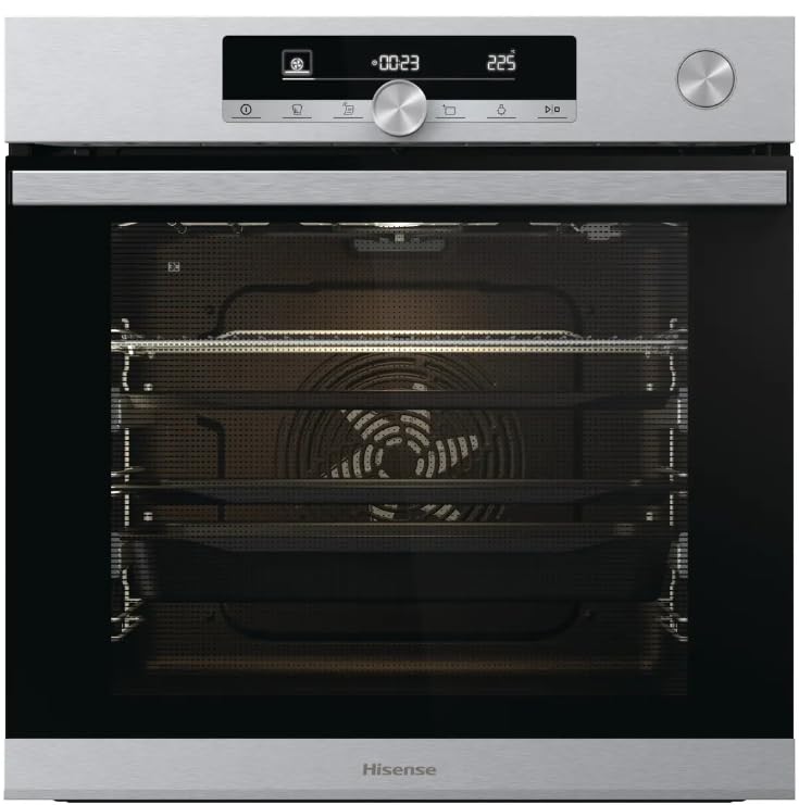 Hisense Forno Elettrico O643PX Multifunzione, Incasso, 77 Litri, 60 Cm, Combinato, A Vapore, Funzione Pizza 300°, Pirolitico, Colore Inox, Classe Energetica A+