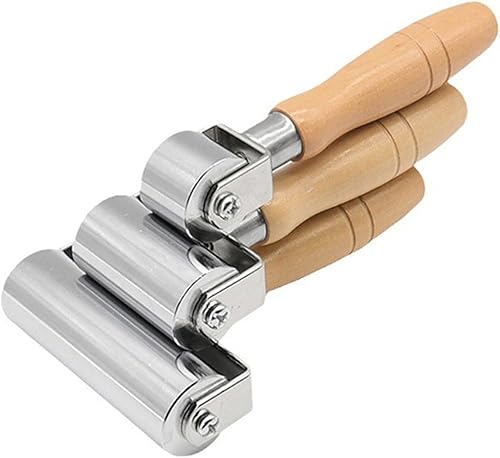 Herramienta de laminación de pegamento de cuero con rodillo de borde de prensa de cuero, herramienta de platina (2.362 in2.4 pulgadas)