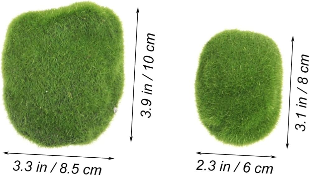 Simulation Moss Irregular Green Stones Xmas 12 Pieces Decorative Foam Set