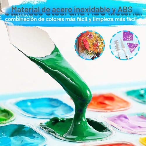 Miniatura 6 de Juego De 15 Espatulas Pintura Acrilica, Accesorios Para Pintura Acrílica, 9 Paletas Para Pasta Estructural 6 Cuchillas De Rascador, Espátula Acrílica, Material Para Pintura Al Óleo