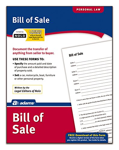 Adams Bill of Sale, Forms and Instructions (LF135)