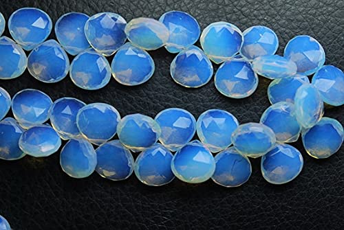 Quartz opale bleu fire 11mm facetté avec perçage précis pour montage de bijoux