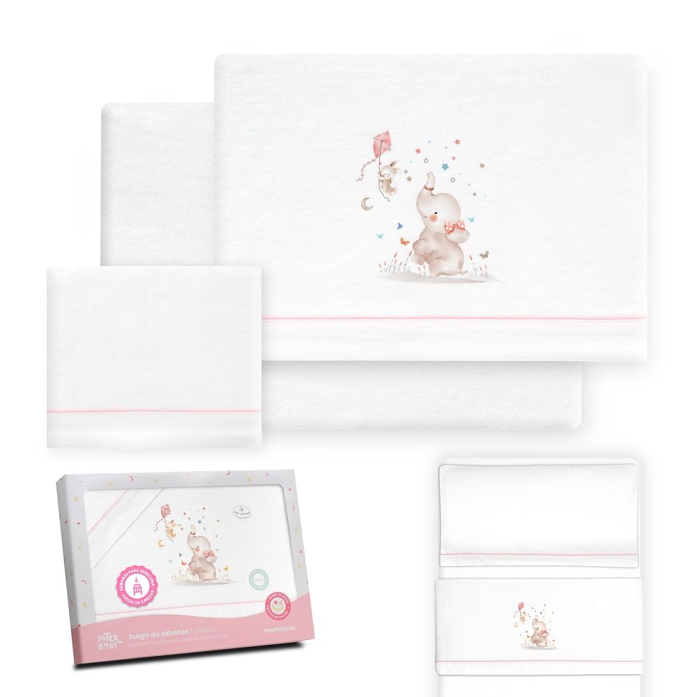 Draps pour berceau 50x80 en flanelle thermorégulatrice et chaude motif Éléphant