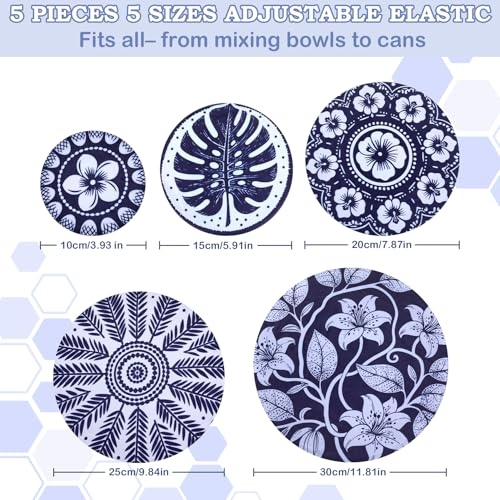 5Pcs Reusable Beeswax Elastic Bowl Covers for Bread Proofing and Food Cover - image 2