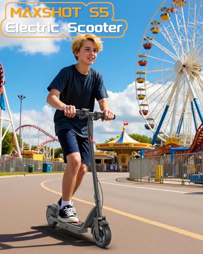 MAXSHOT Electric Scooter Adults & Big Kids, Top Speed 9/16/19/22MPH, 10/12/16/21/50Miles Range, 6.5″/8.5″/14″ Tires Folding Commuter Escooter with Dual Suspension for Commuting, APP Control