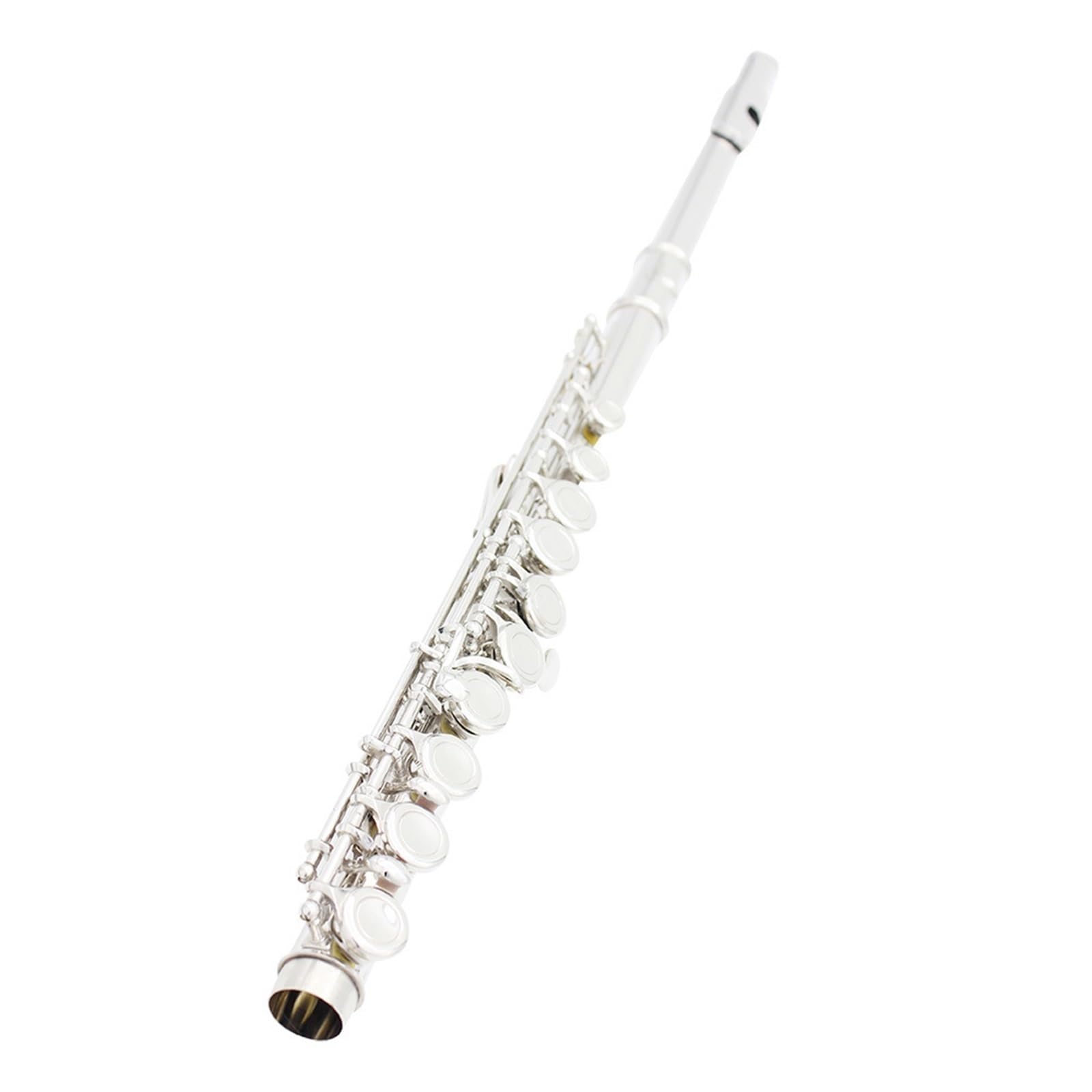 Flauto strumenti musicali Chiave E Per Flauto A Tono C 16 Fori In Ottone Bianco Nichelato Argento I Principianti Si Esercitano Suonare(Type 1)