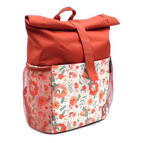LES DEGLINGOS - Sac à dos Rolltop ajustable - Melimelos la biche - Terracotta - Garçon et Fille 3 ans et plus - Poche Zippée intérieur - Sac pour le sport,...