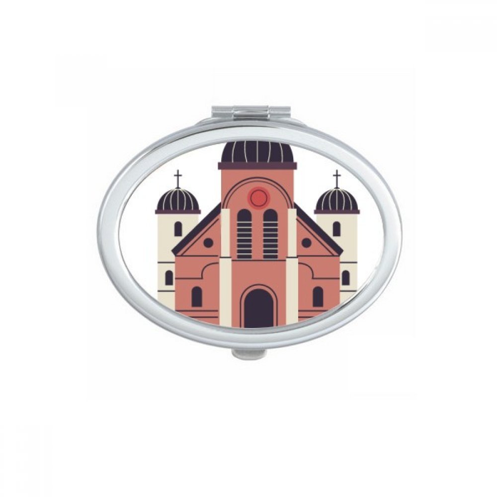 Miroir compact ovale pour retouches durant la visite des temples en Corée