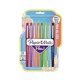 Paper Mate Flair Felt Tip Pens, Medium Point (0.7mm), Assorted Colors, 8 Count