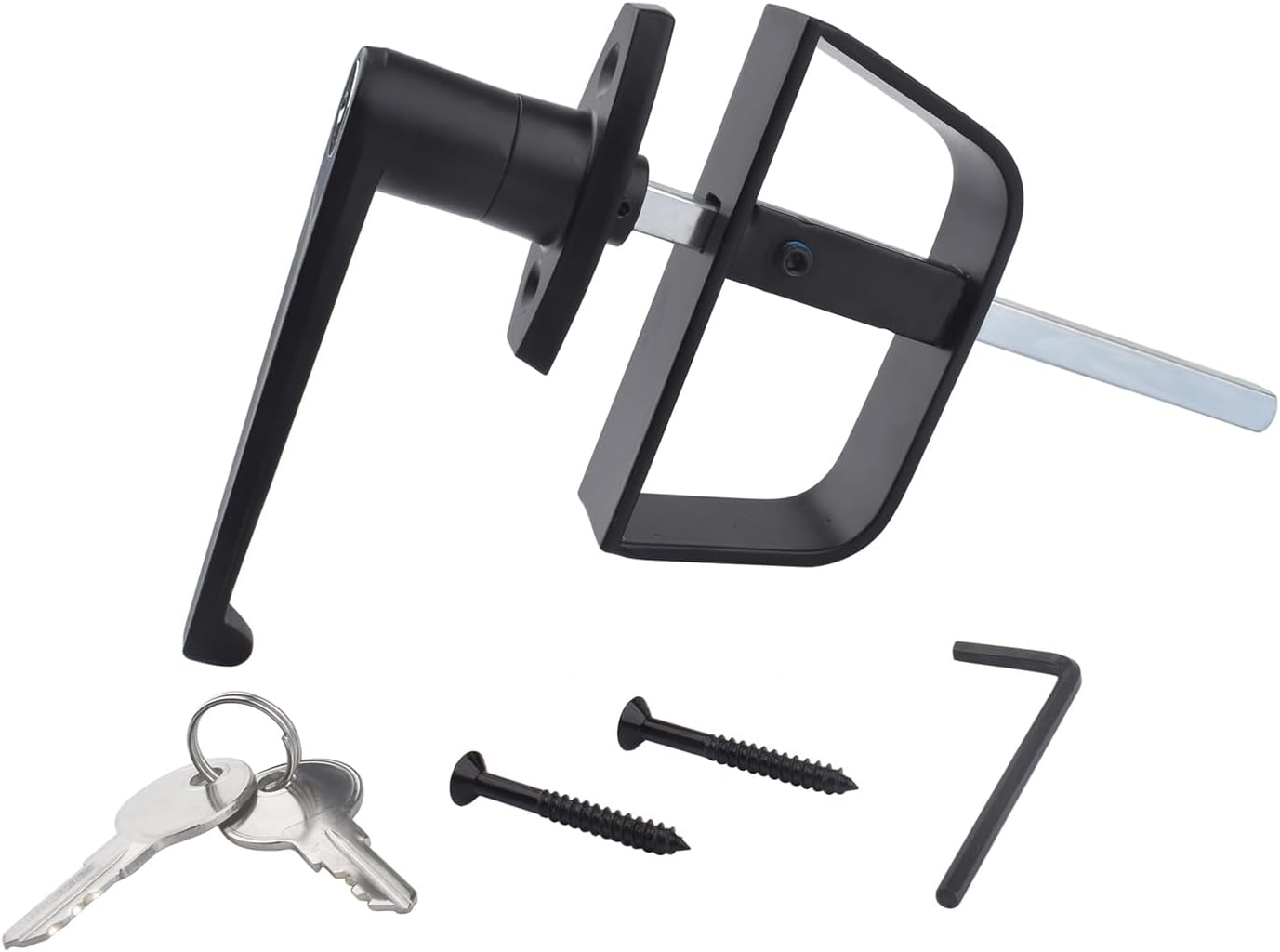 Shed Door Hardware Kit, Complete with T Hinges, Latches, and L-Handle Lock, Door and Window Hinge Set for Shed, Gate, Barn, Playhouse, Chicken Coop and More
