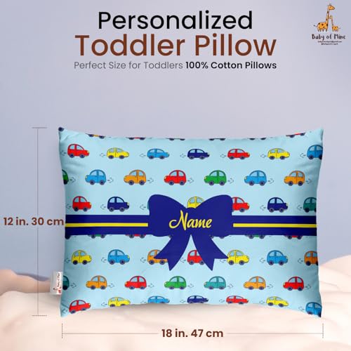 Image of Personalized Pillow for Kids a€ inch Custom Name, Super Soft Cotton Kids Cushion for Infants & Toddlers, 1 Month to 5 Year Olds, Adorable Prints