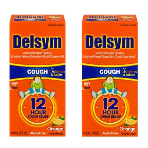 Delsym Cough Suppressant Alcohol Free Orange Flavored Liquid- 2 Pack, 5 ounces Bottle