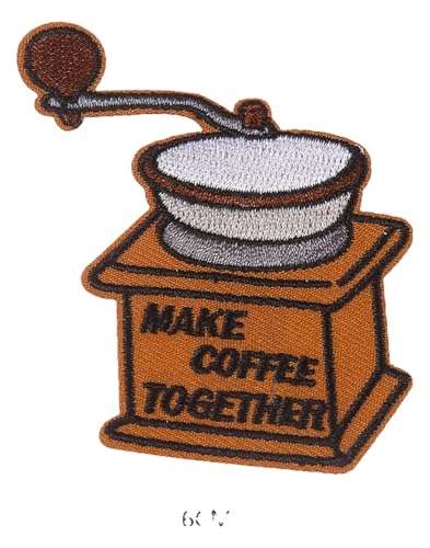 Juego de 2 parches para tazas de café, bordado retro, para ropa, frigorífico, etc