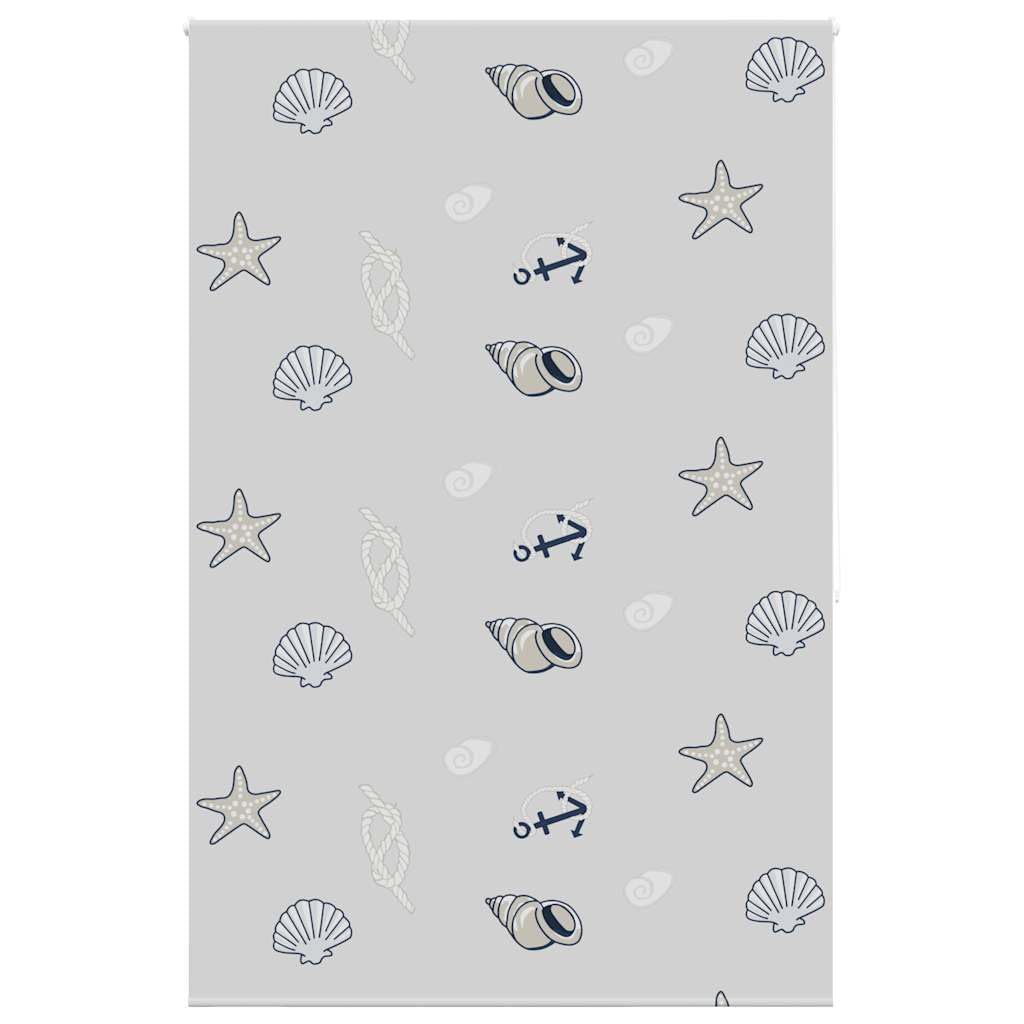 Store Enrouleur de Douche en PEVA 160x240 cm Largeur Tissu 156 cm avec Motif étoile de mer, Montage Plafond ou Mur, sécurité Enfants, Occultation et intimité pour Salle de Bain