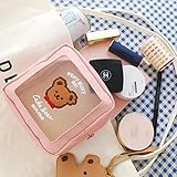 LIANYG Estuches de cosméticos de Oso de Corea, Estuche de Maquillaje Impermeable para Chicas Lindas, Neceser de Viaje para Mujer, Estuche de Almacenamiento para el hogar