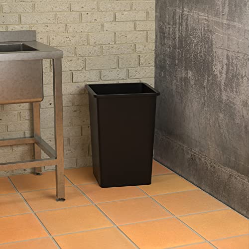 Image of 35 Gallon Black Square Commercial Trash Can