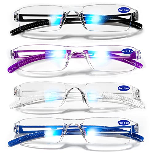Image of 4 Packs Lightweight Reading Glasses for Women Men Blue Light Blocking Readers 1.0 1.5 2.0 2.5 3.0 4.0