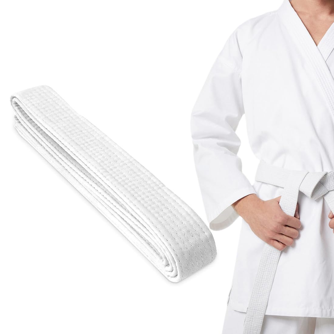 Cinturón de Judo Profesional 180 cm para Niños y Adultos - Blanco