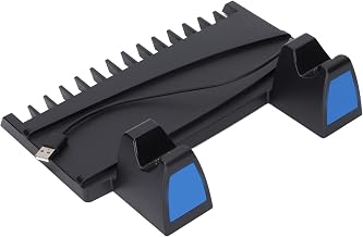 Acogedor Suporte vertical com estação de carregamento de controle duplo para PS5, armazenamento de 15 compartimentos para jogos com suporte de fone de ouvido, para console PS5