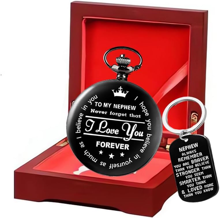 Udaney Pocket Watch Gifts for Him - Nephew Graduation Gift, Engraved