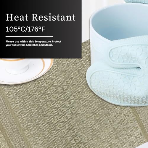 Image of Amazon Brand - Umi PVC Vinyl Diamond Design Placemat ST0769TH - Heat Resistant, Wipe Clean, Anti-Skid Table Mats for Dining Table, KitchenHome Decor (30x45 CM Gold Set of 6)