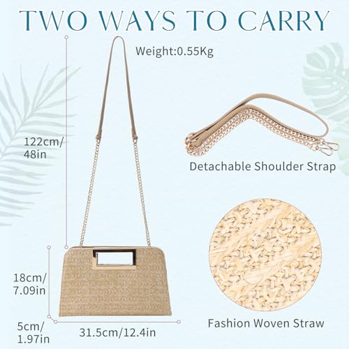 Image of VASCHY Clutch Purse for Women,Fashion Vegan Leather Cut-Out Handle Evening Handbag Crossbody Shoulder Bag for Wedding,Party