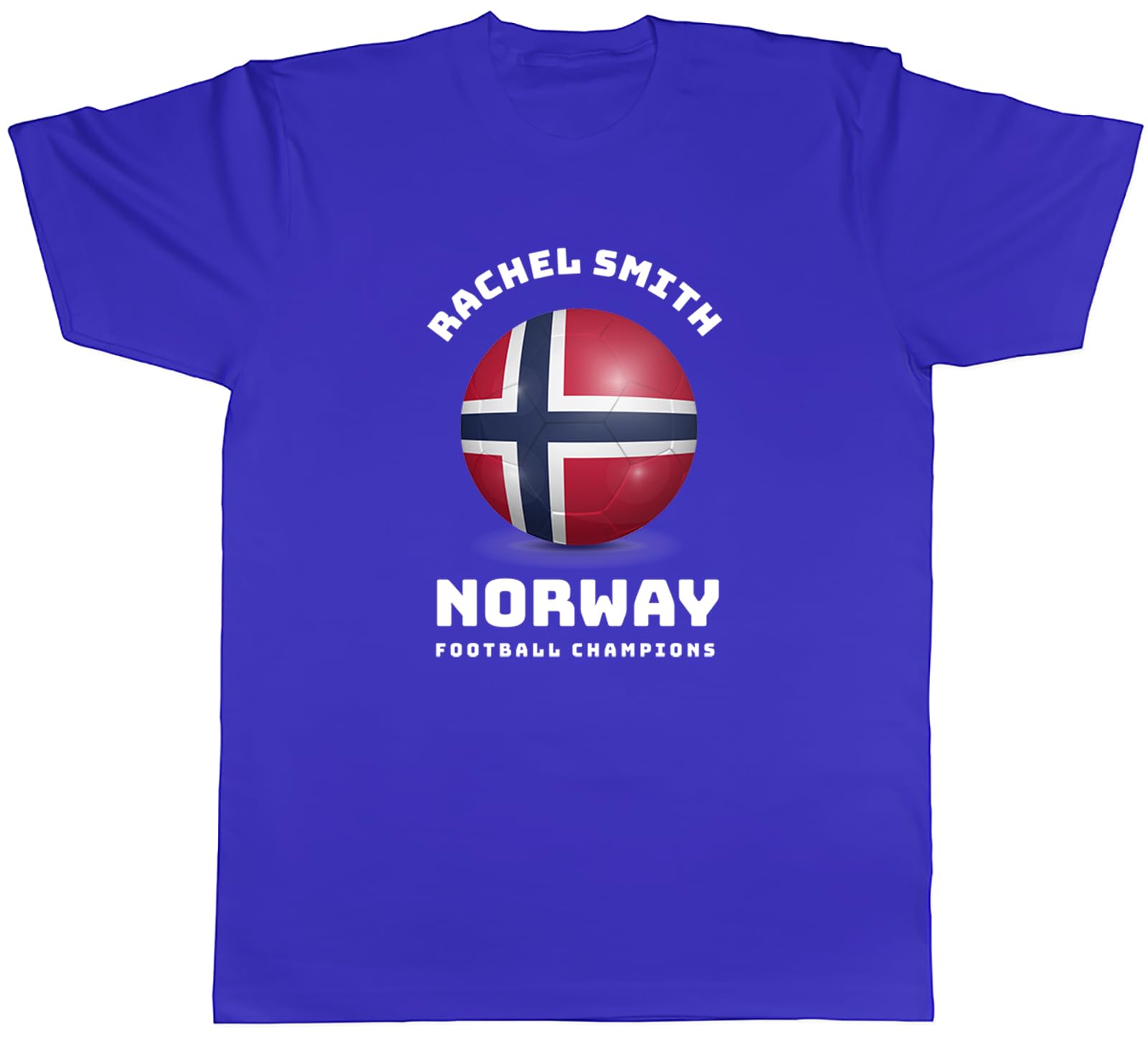 Shopagift Personalised Norway Flag Football Supporters Fan Mens T-Shirt Tee Blue