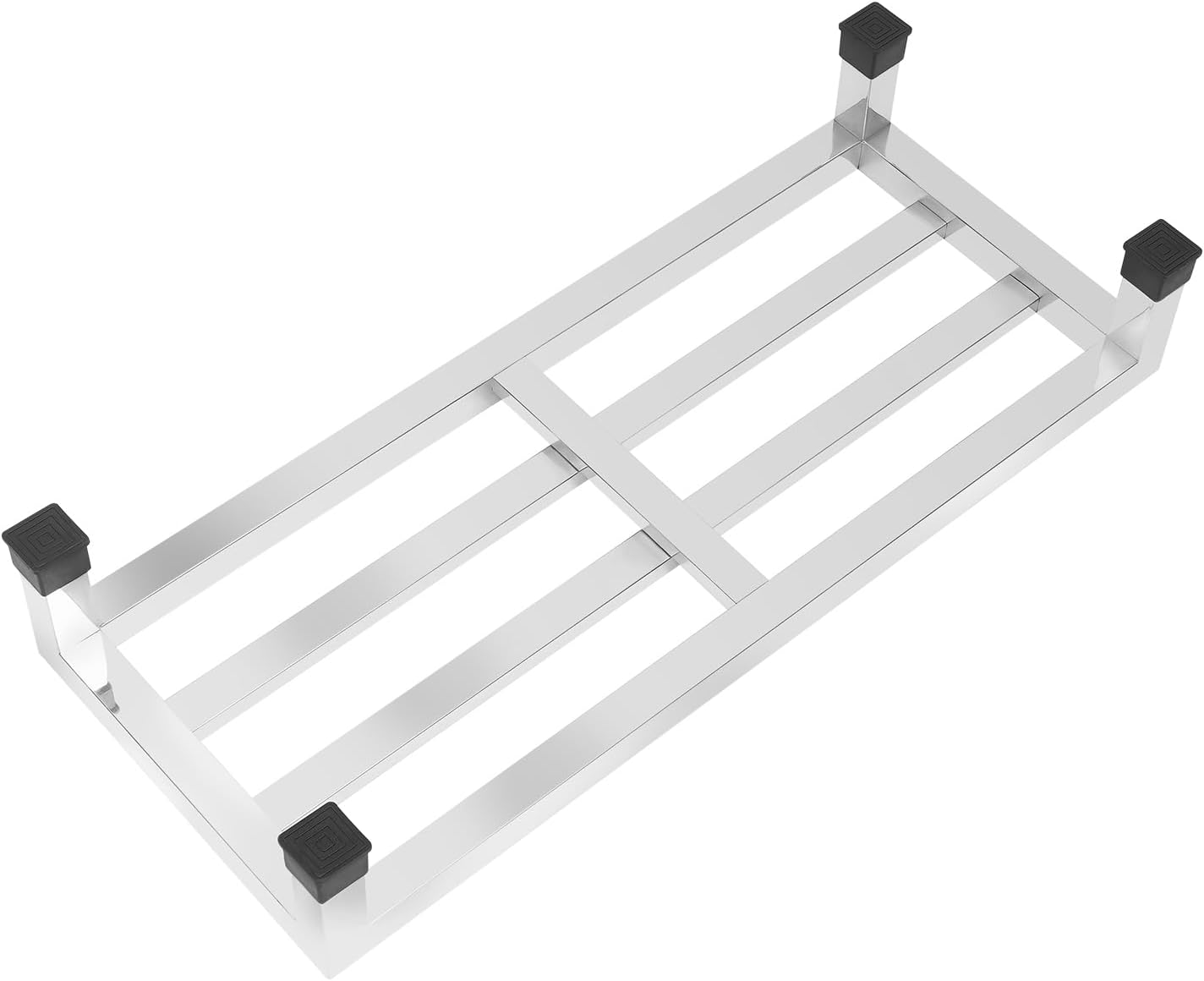 2 Pack Dunnage Rack, 23.6'' x 10'' x 4'' Stainless Steel Floor Shelf, 1100 LBS Commercial Food Floor Rack for Food Service Storage in Restaurant Kitchen Garage Warehouse Supermarket