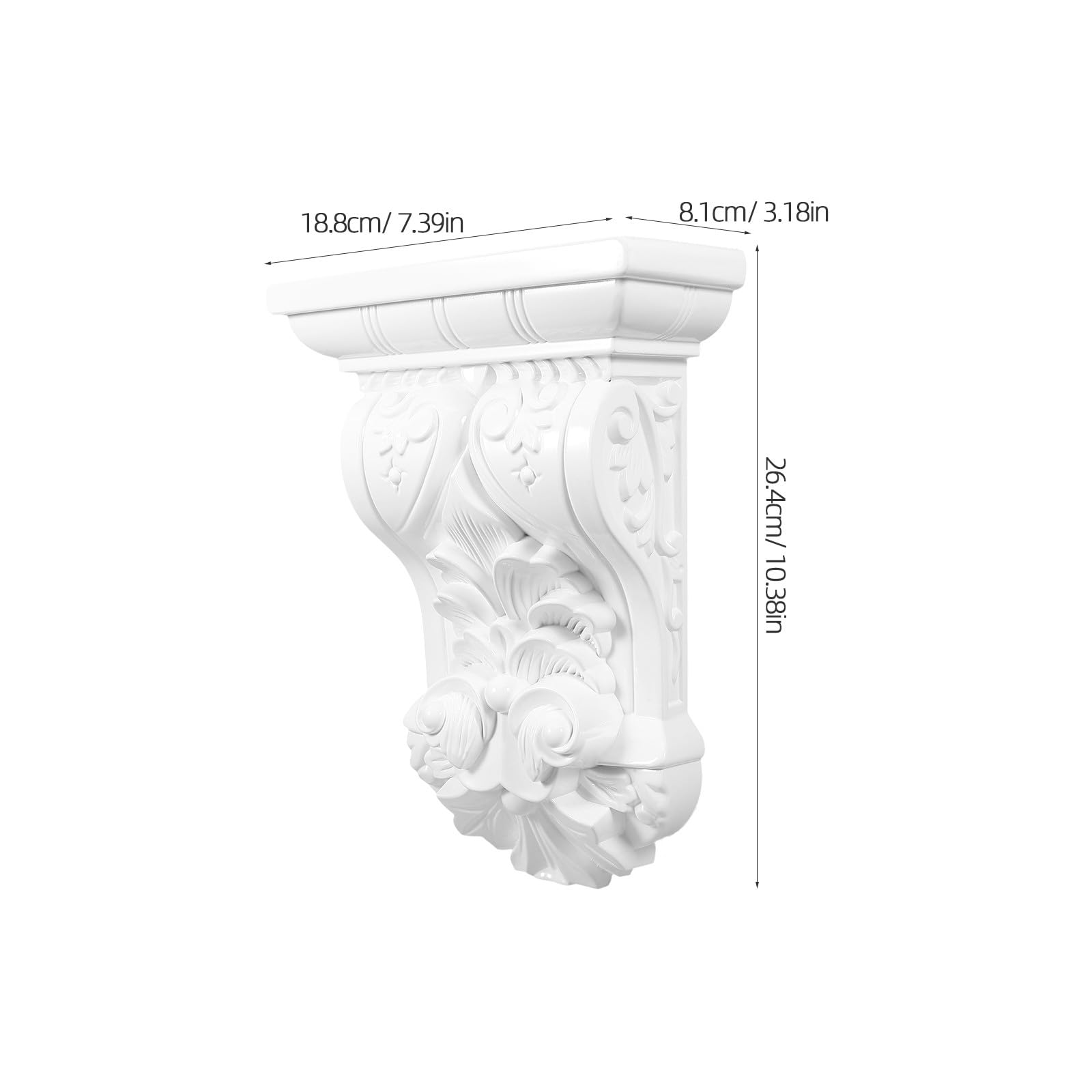 LABRIMP Ménsula Decorativa Europea de ABS Autoadhesiva Soporte para Columnas Romanas 1 Pieza Resistente
