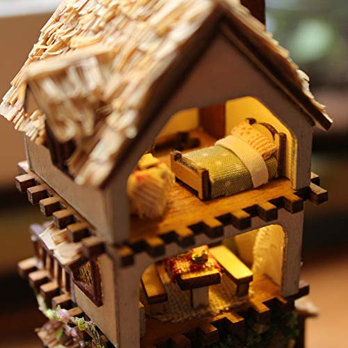 DIY Puppenhaus Holz Glas niedlich Puppenhaus Miniatur DIY Kit Perfekt DIY Geschenk Home Office Dekoration – Bild 8