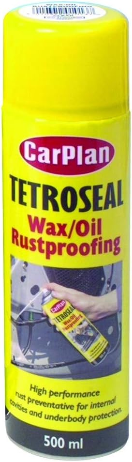 CarPlan Tetroseal Waxoil Aerosol Spray Rust Proofing Coating Black 500ml Two501