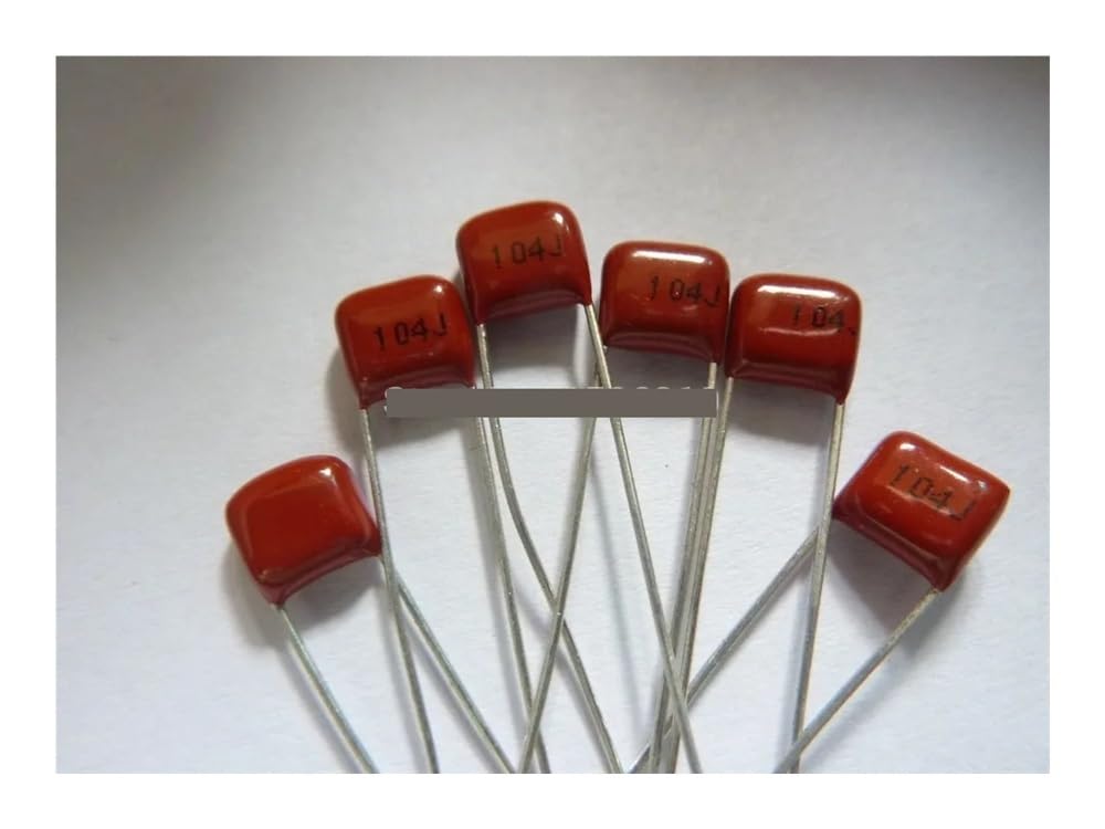 ICXLPMC 50pcs CBB capacitor 104 100V 104J 0.1uF 100nF P5 Metallized Polypropylene Film Capacitor