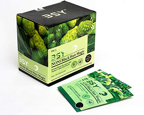 Image of 3 IN 1 Natural 5-Min Hair Colour Shampoo Black | Ammonia Free Long Lasting Hair Color Noni Fruit Extract No Hair Loss Grey Coverage Hair Dye for Women & Men (20ml-20 Sachet)