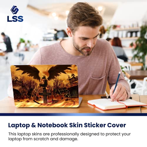 Image of LSS 15 15.6 Inches Laptop Notebook Skin Sticker with 2 Wrist Pads - Reusable Cover Protector Vinyl Sticker Cover Decal Fits 13 inch - 16 inch HP Asus Acer Samsung - Cross Grave Pattern
