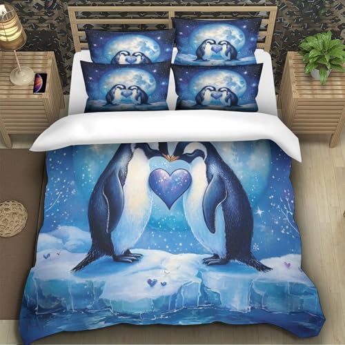 Housse de couette paon 3D lit double 200x200 parure de lit floral microfibre - 5