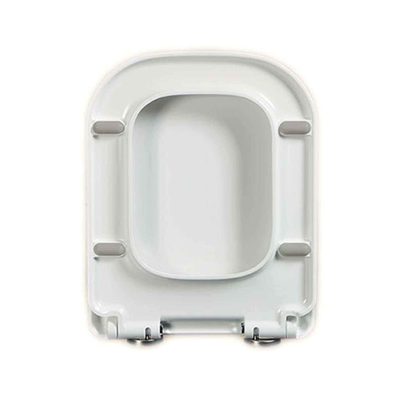 Dxpsxjl One Color Soft-Square Toilet Seat, Quick Release Hinges, Easy Install Clean Pp Material, Adjustable, Lightweight, Durable, Portable, User-Friendly, Compact Material, Universal, Close