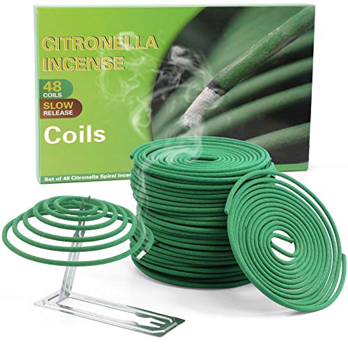 Incense Coils, Citronella Incense Coil For Summer, Citronella Fragrance Spiral For Outdoor & Indoor, Set Of 48 Lemongrass Incense With Coil Holder For Outside Activities #TOP25