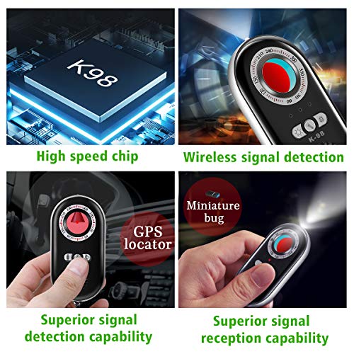 Anti Spy Hidden Camera Detector, AHNR Wireless Signal Pinhole Laser Lens GSM Detector Ultra-high Sensitivity Full-Range Tracker Finder