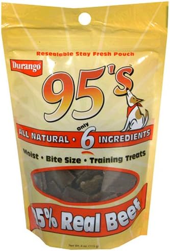 Durango 95'S Training Treats For Dogs, Beef, 4-Ounce Pouches (Pack Of 12)