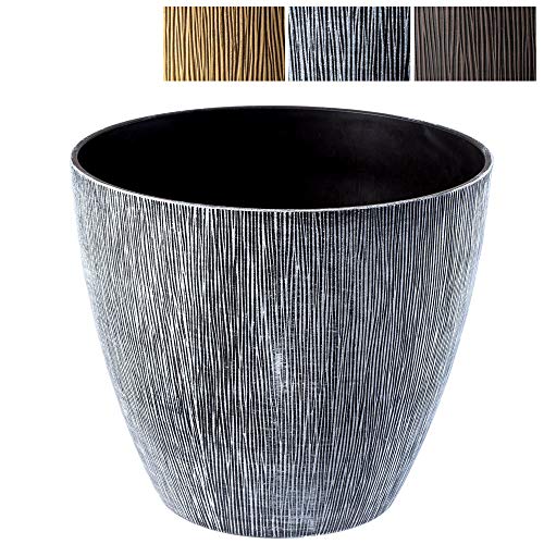 KADAX Pot de fleurs pour intérieur et extérieur, pot de fleurs, pot de fleurs, pot de fleurs rond, pot de fleurs en plastique, pot pour fleurs, plantes, maison, jardin (diamètre 23 cm, gris)