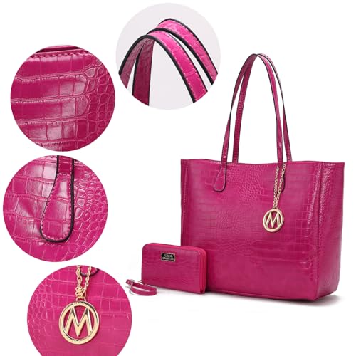 Bolso Tote MKF Collection con Cartera de Muñeca para Mujer, Bolso de Hombro con Asa Superior de Cuero Vegano por Mia K miniatura 7
